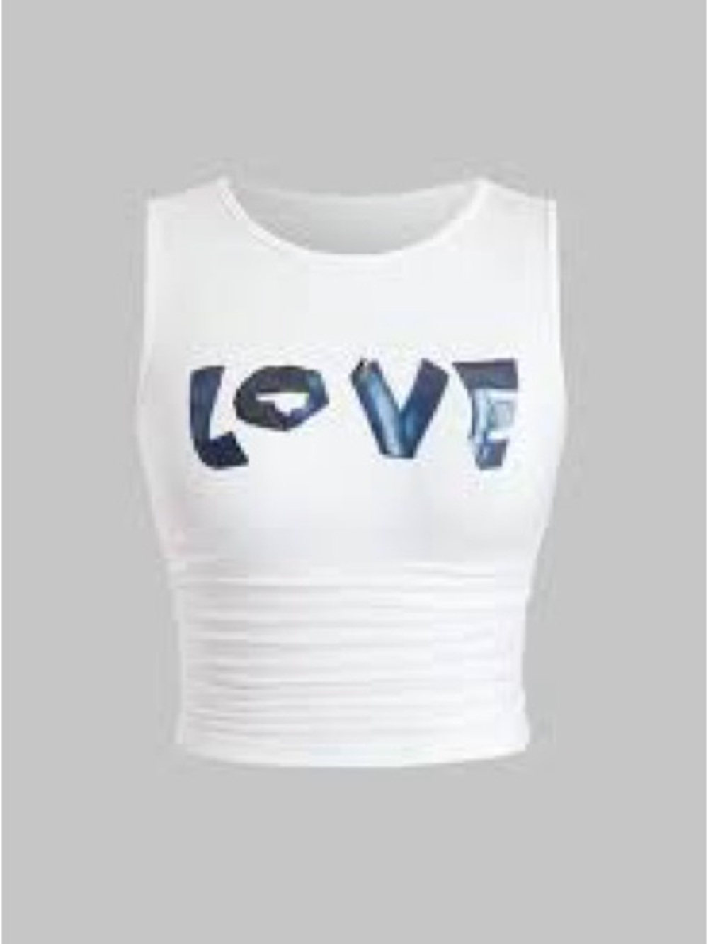 Women’s White Short-Sleeve 'LOVE' Graphic Tee — Blue Lettering
